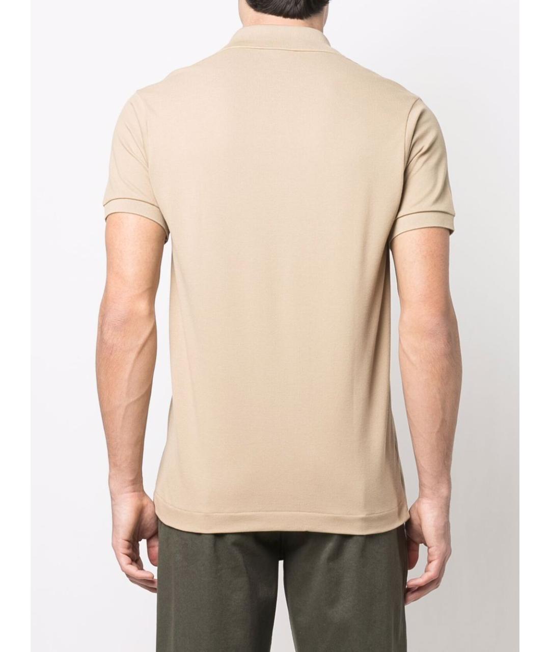 LACOSTE Бежевое хлопковое поло с коротким рукавом, фото 5