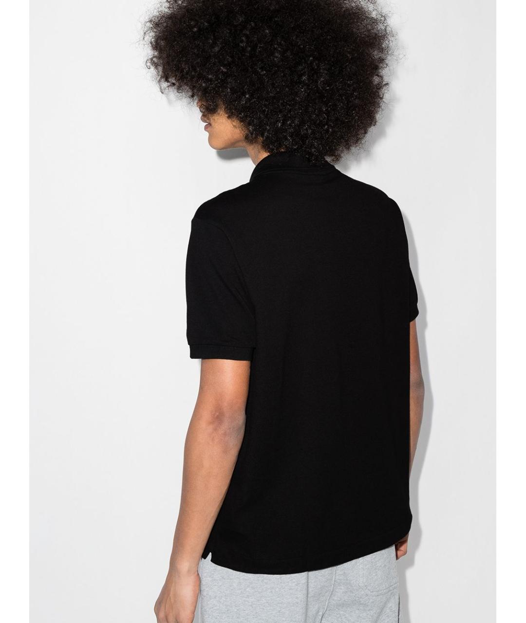 LACOSTE Черное хлопковое поло с коротким рукавом, фото 4