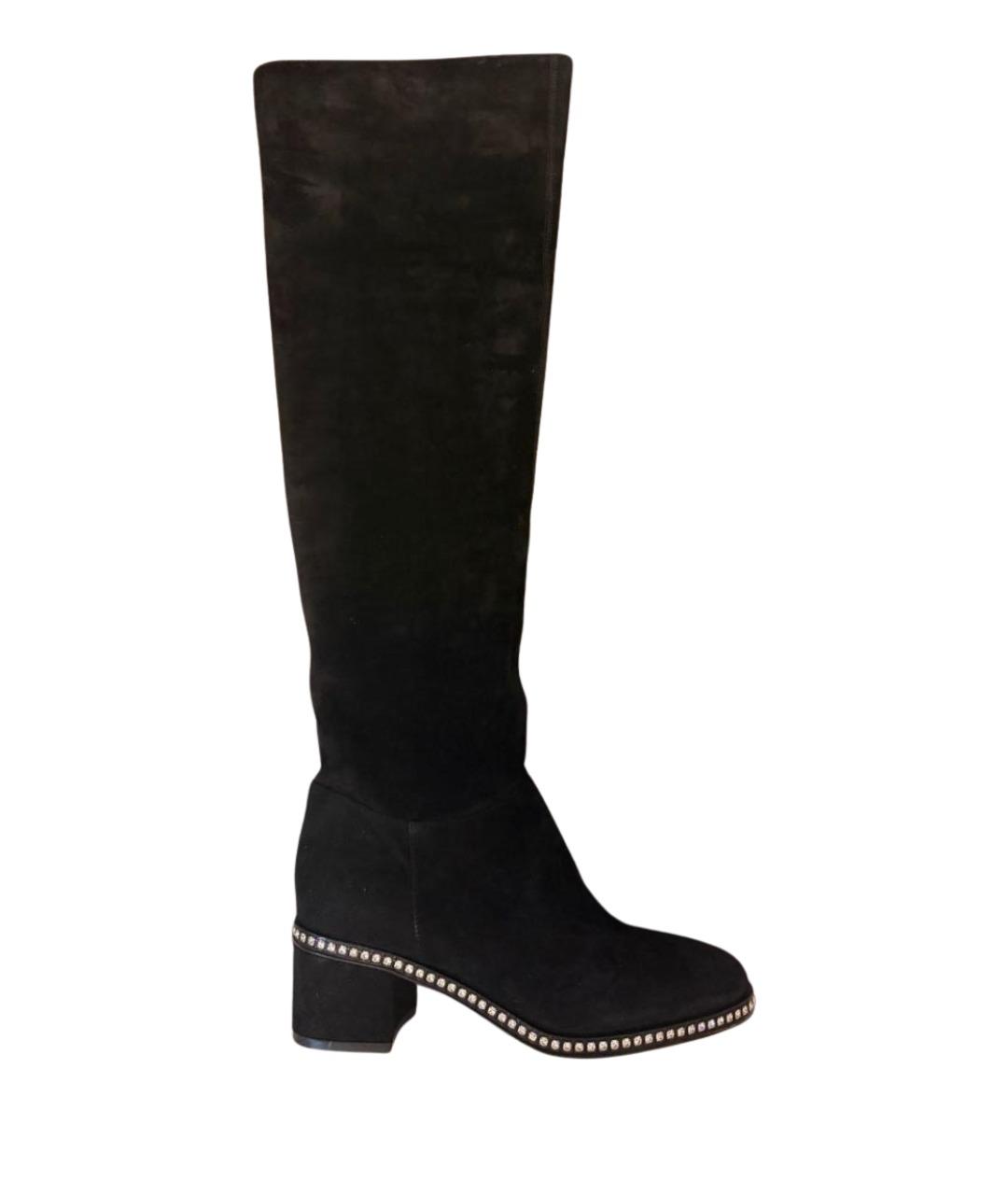 LE SILLA Черные замшевые сапоги, фото 1