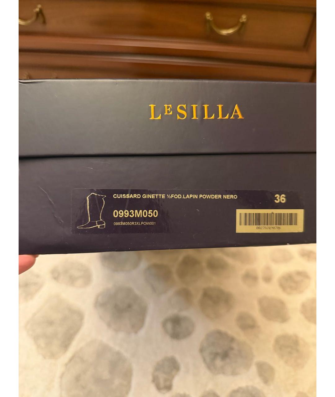 LE SILLA Черные замшевые сапоги, фото 5