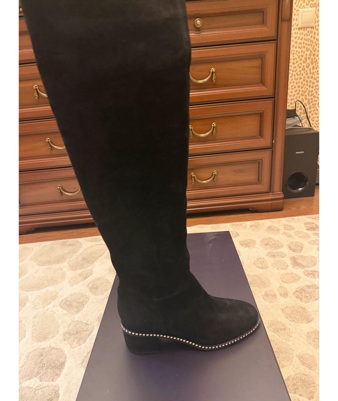 LE SILLA Черные замшевые сапоги, фото 2