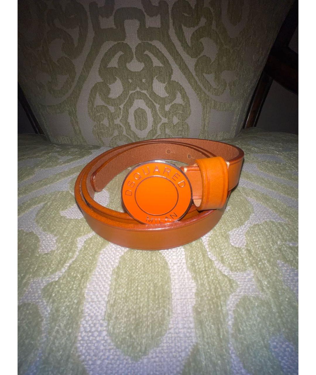 DSQUARED2 Коричневый кожаный ремень, фото 4