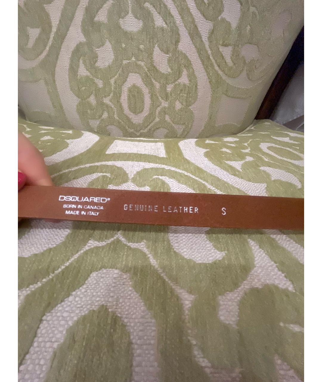 DSQUARED2 Коричневый кожаный ремень, фото 3