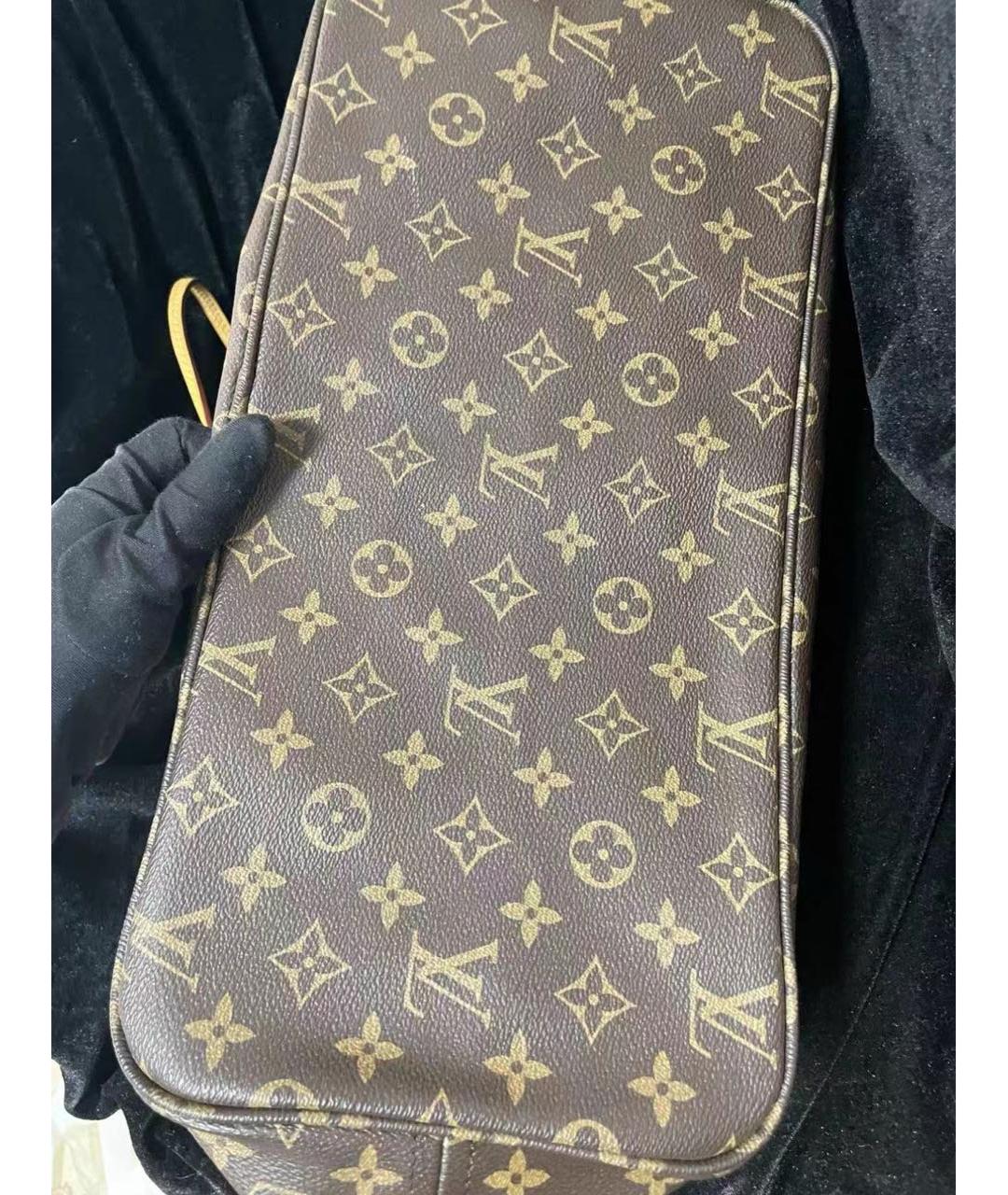 LOUIS VUITTON Коричневая кожаная сумка через плечо, фото 4