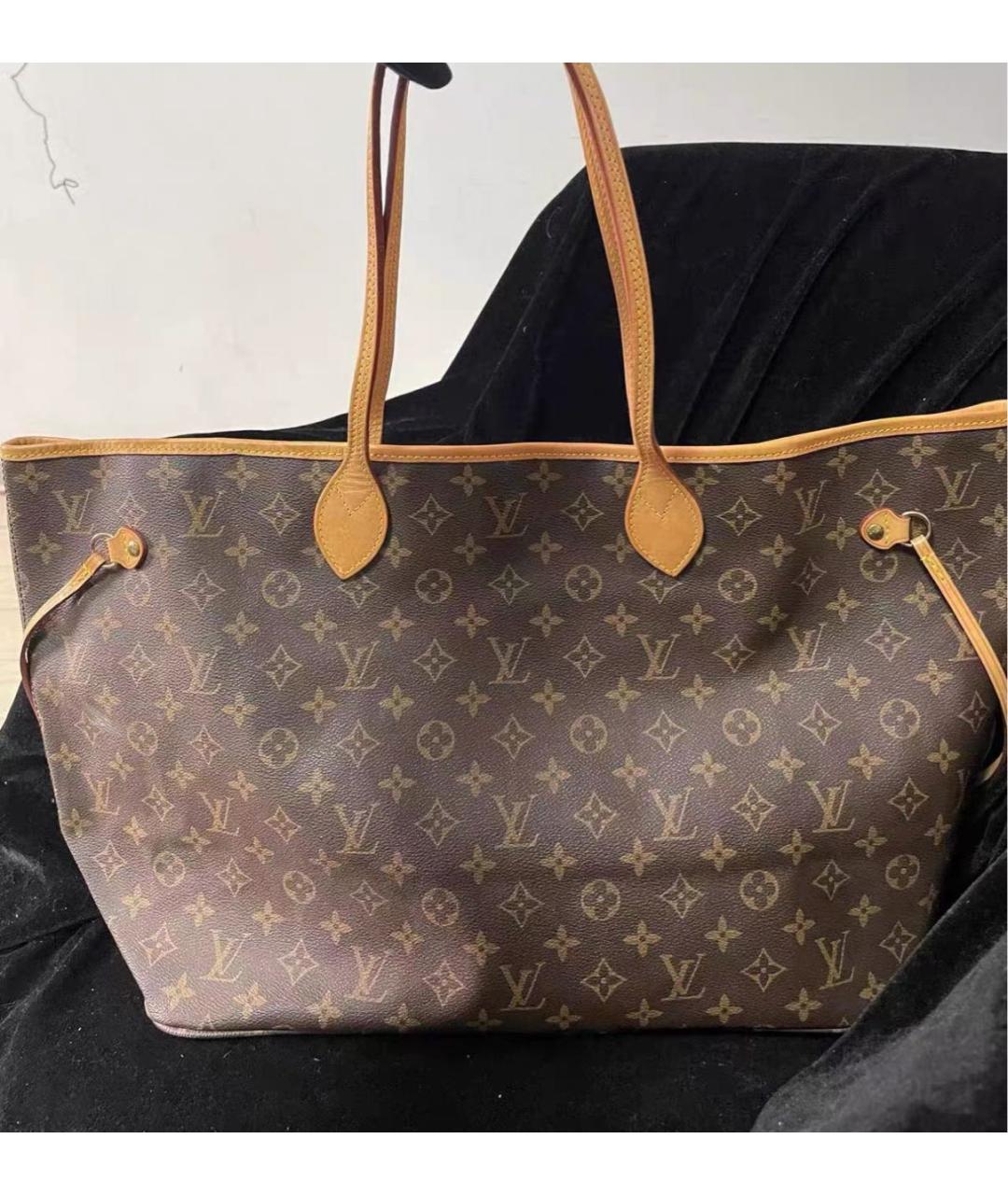 LOUIS VUITTON Коричневая кожаная сумка через плечо, фото 8