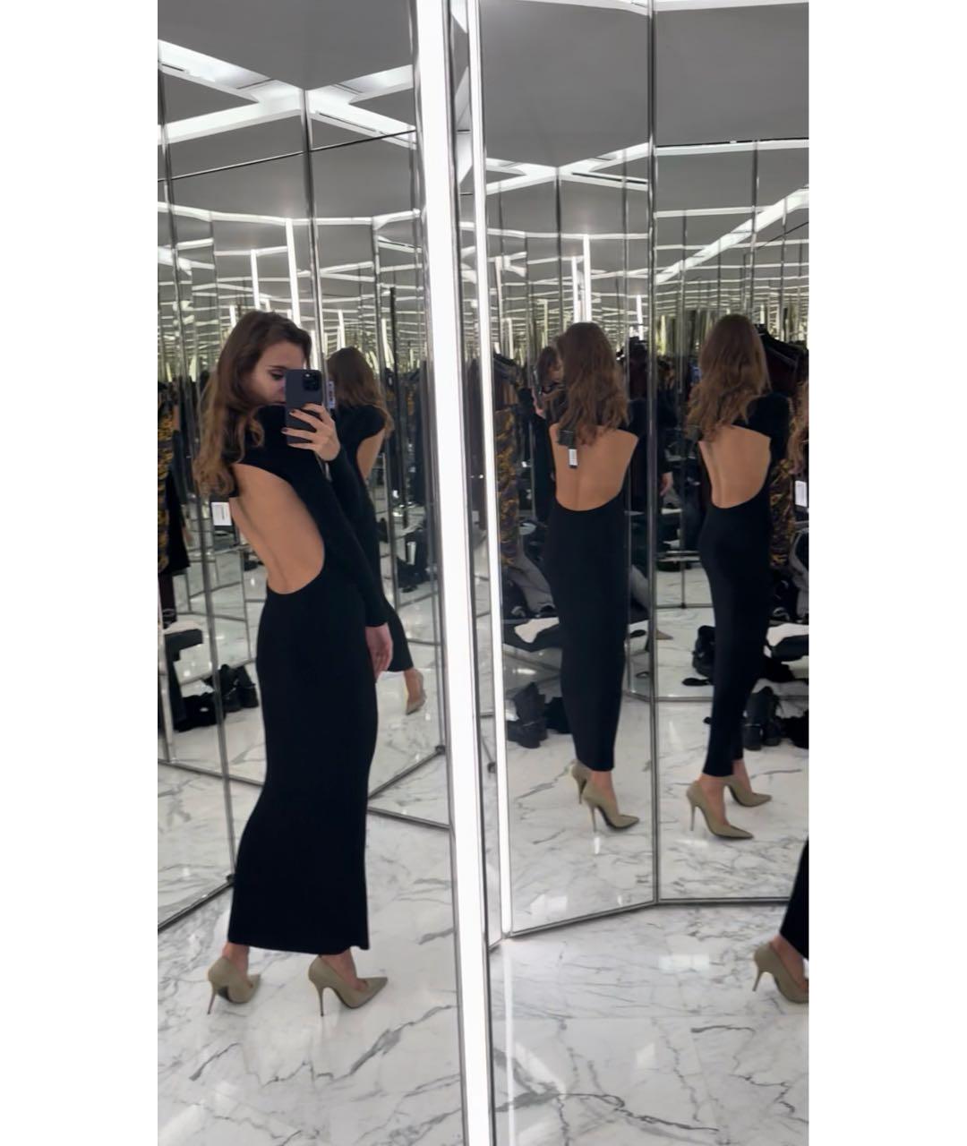 SAINT LAURENT Черное шерстяное вечернее платье, фото 3