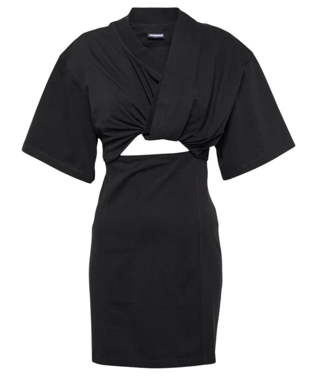 JACQUEMUS Черное хлопко-эластановое повседневное платье, фото 1