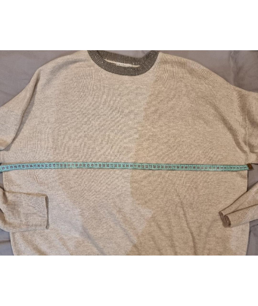BRUNELLO CUCINELLI Бежевый кашемировый джемпер / свитер, фото 8