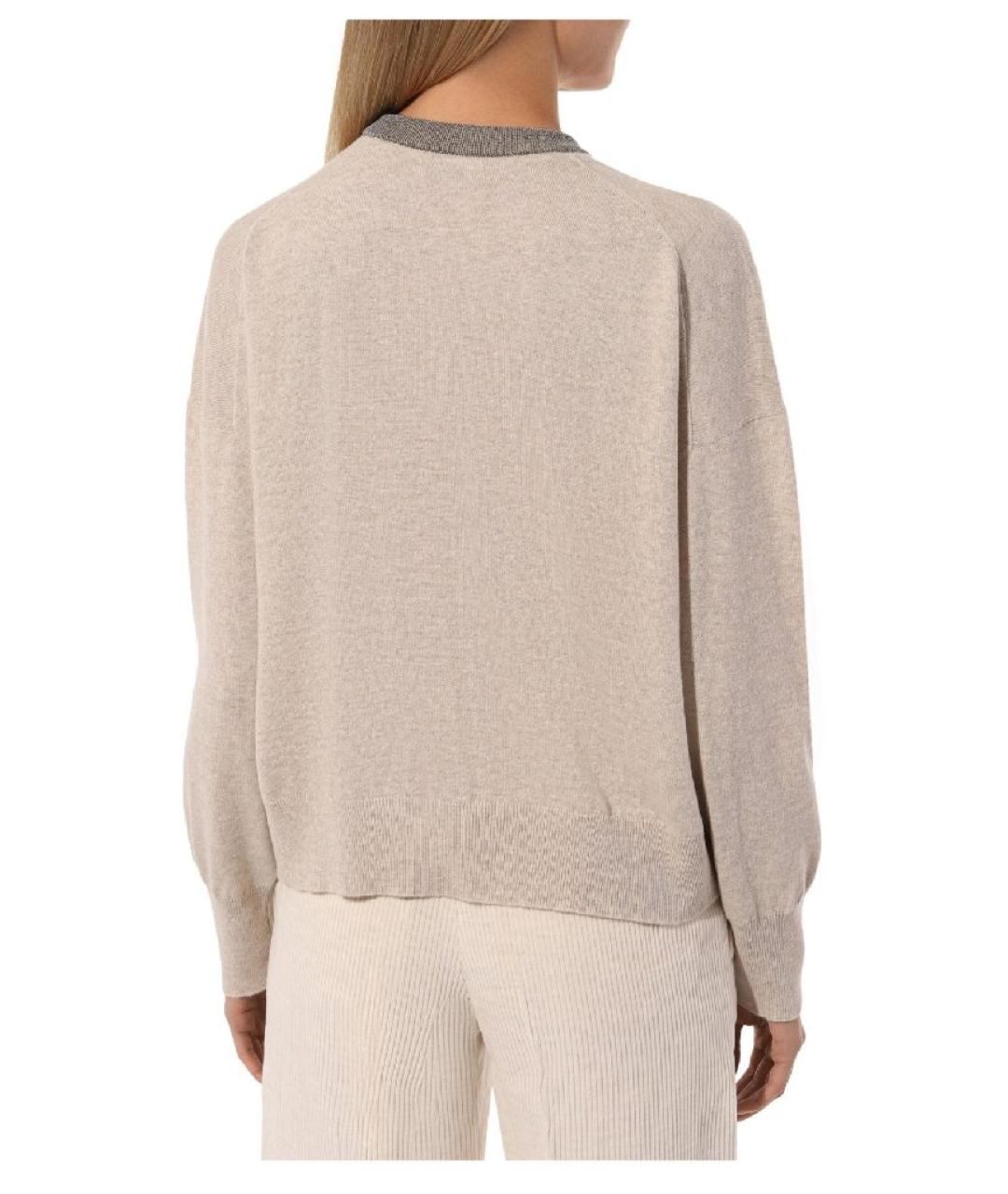 BRUNELLO CUCINELLI Бежевый кашемировый джемпер / свитер, фото 2