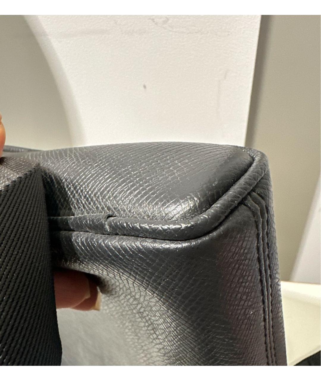 LOUIS VUITTON Черная кожаная сумка на плечо, фото 7