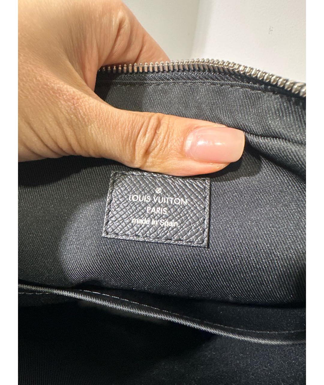 LOUIS VUITTON Черная кожаная сумка на плечо, фото 3