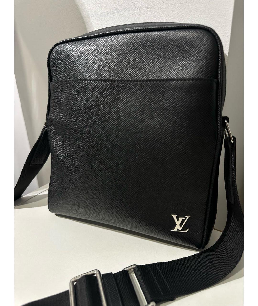 LOUIS VUITTON Черная кожаная сумка на плечо, фото 2