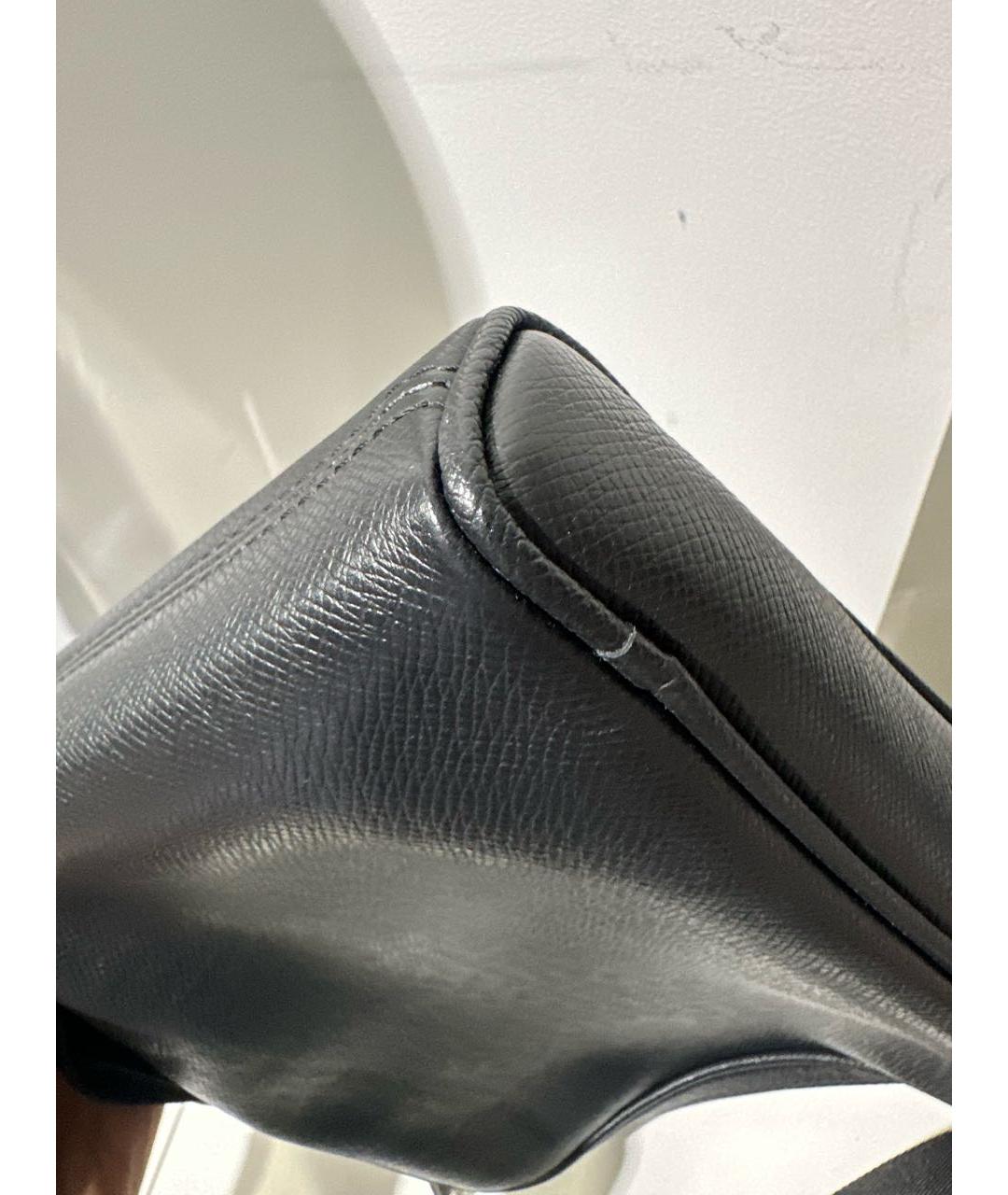 LOUIS VUITTON Черная кожаная сумка на плечо, фото 8