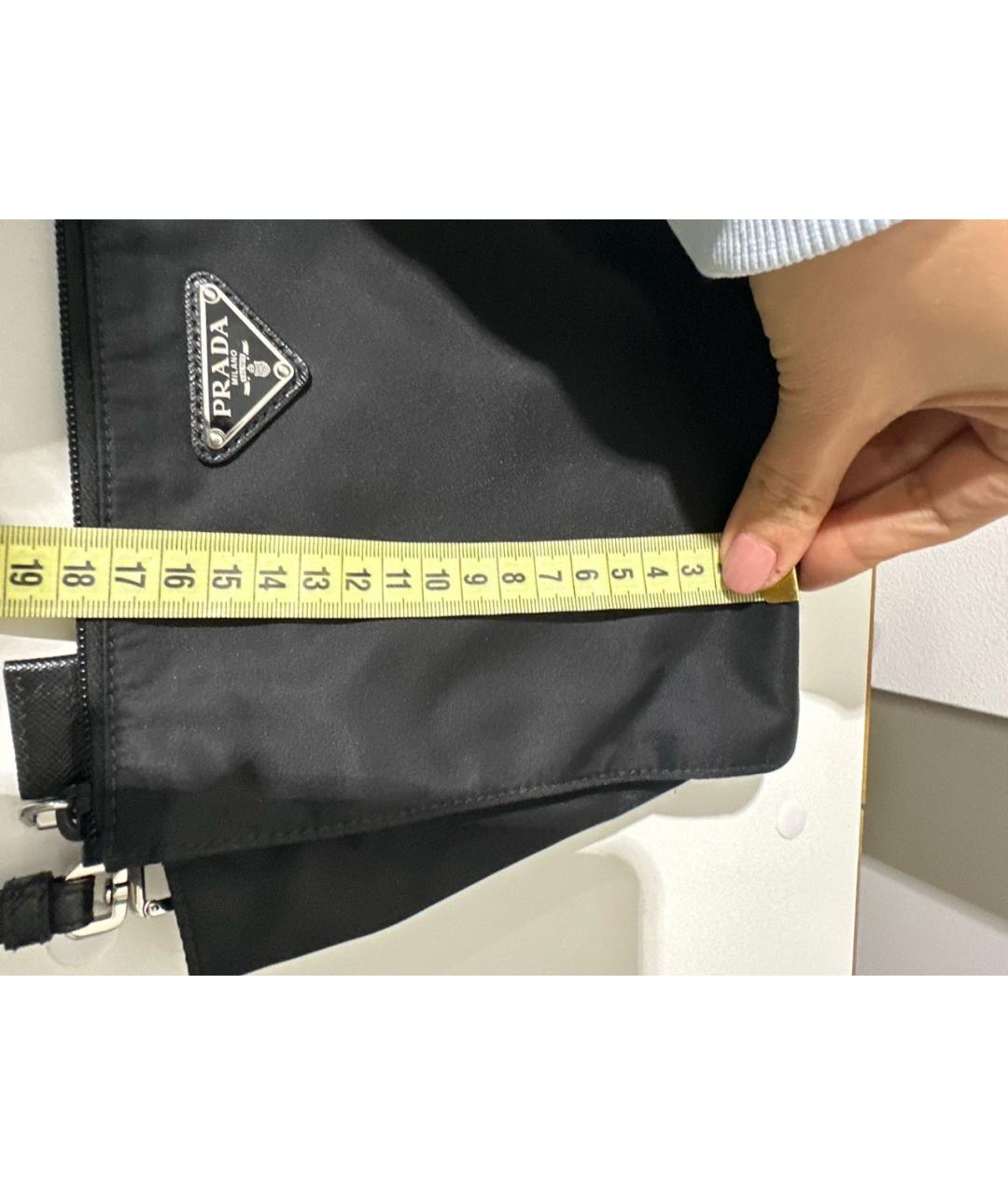 PRADA Черная тканевая барсетка, фото 7
