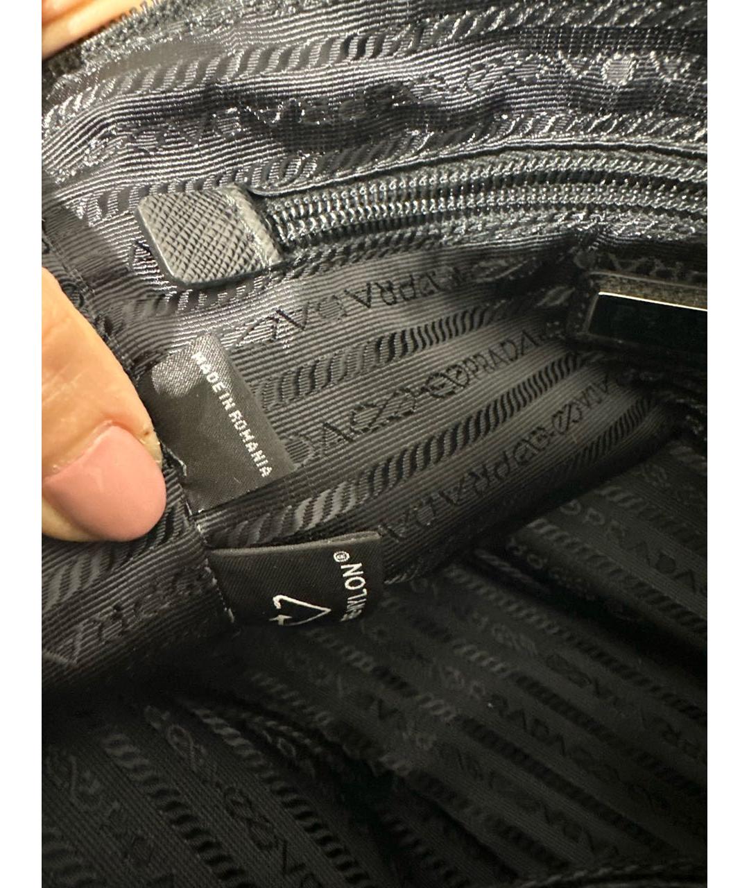 PRADA Черная тканевая барсетка, фото 6