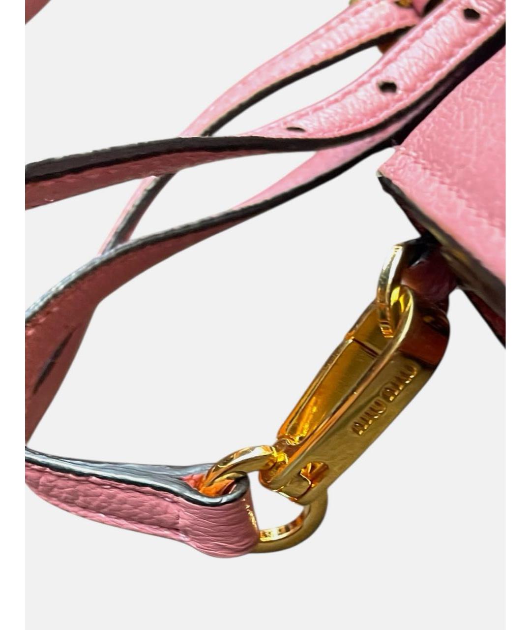 MIU MIU Розовая кожаная сумка через плечо, фото 5