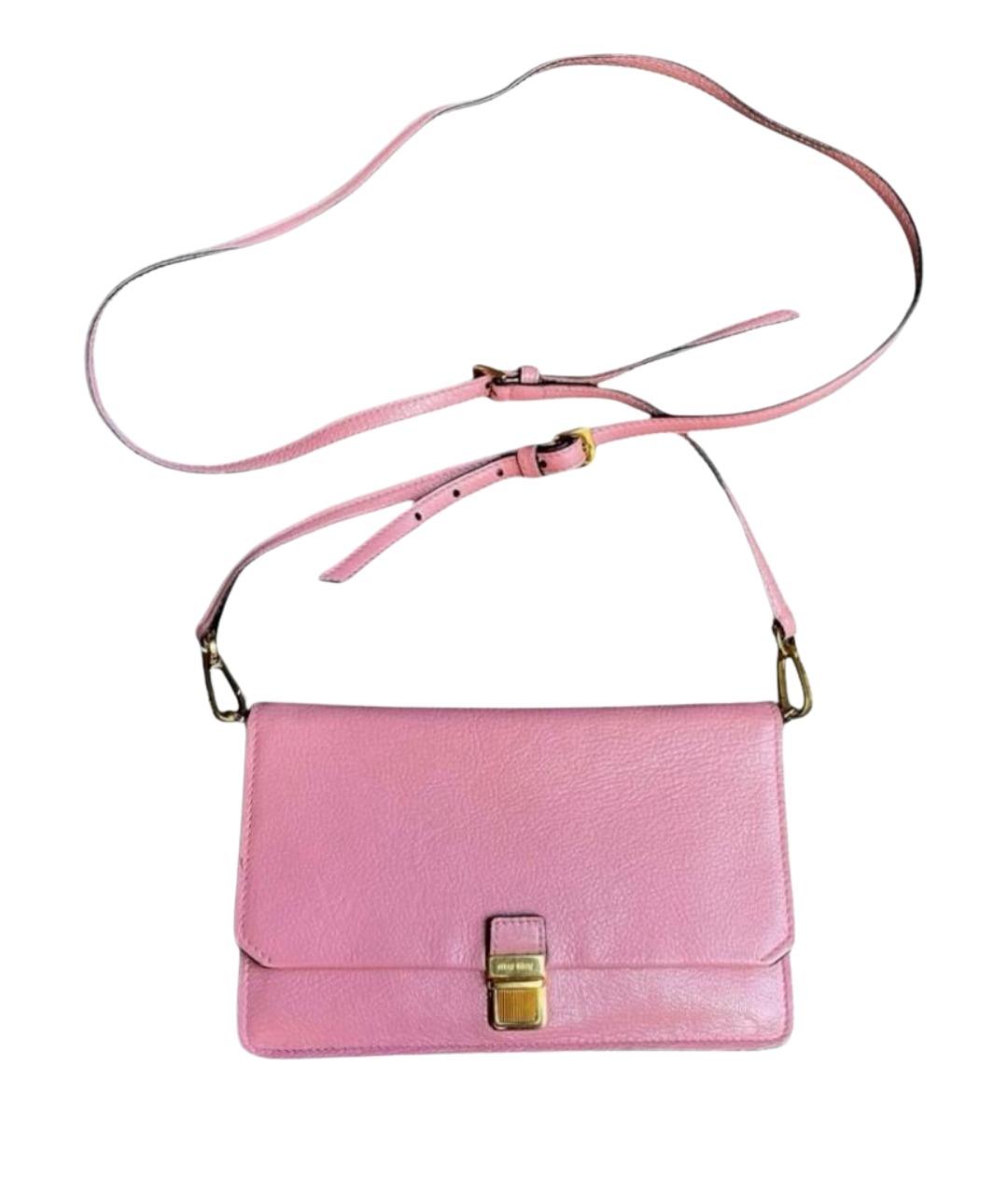 MIU MIU Розовая кожаная сумка через плечо, фото 1