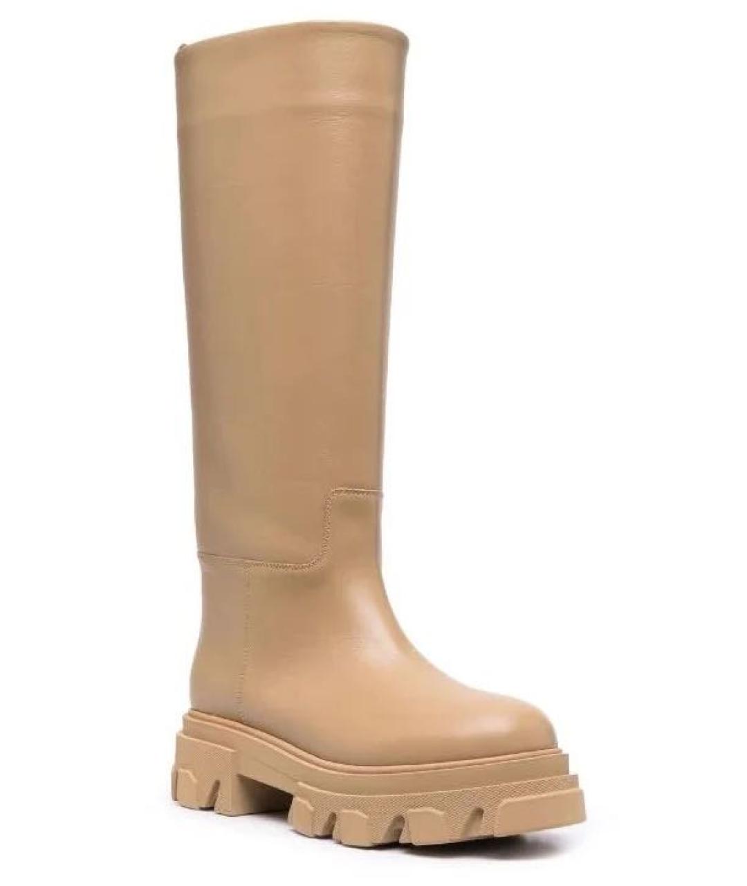 GIABORGHINI Бежевые кожаные сапоги, фото 3