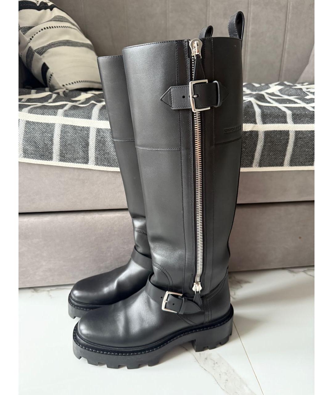 HERMES Черные кожаные сапоги, фото 9