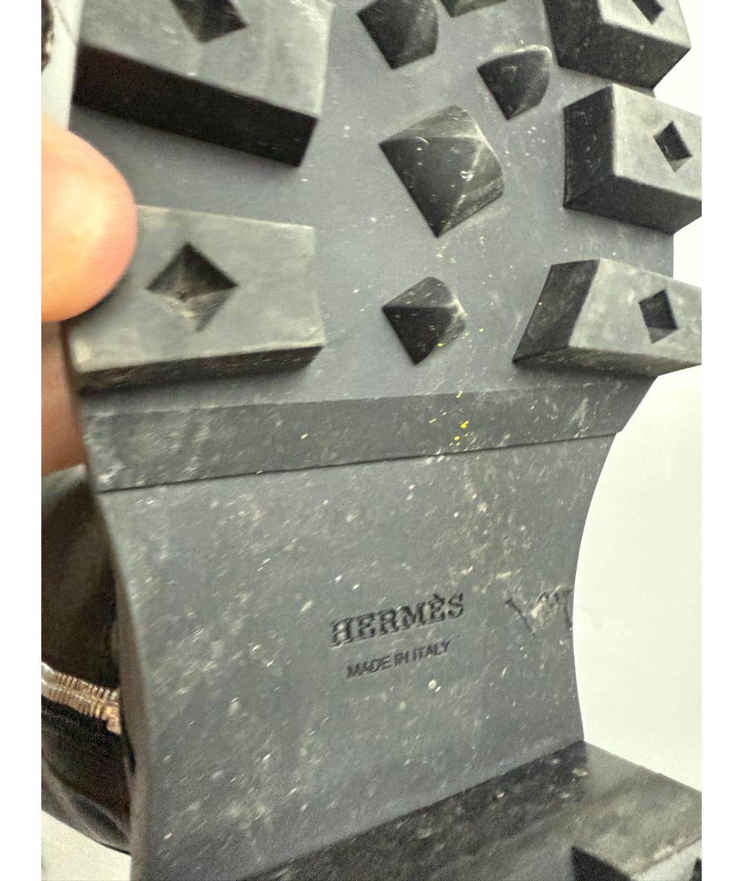 HERMES Черные кожаные сапоги, фото 7