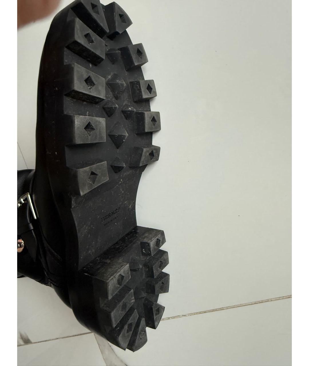 HERMES Черные кожаные сапоги, фото 5