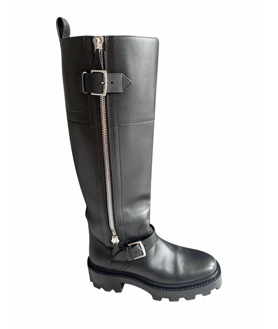 HERMES Черные кожаные сапоги, фото 1