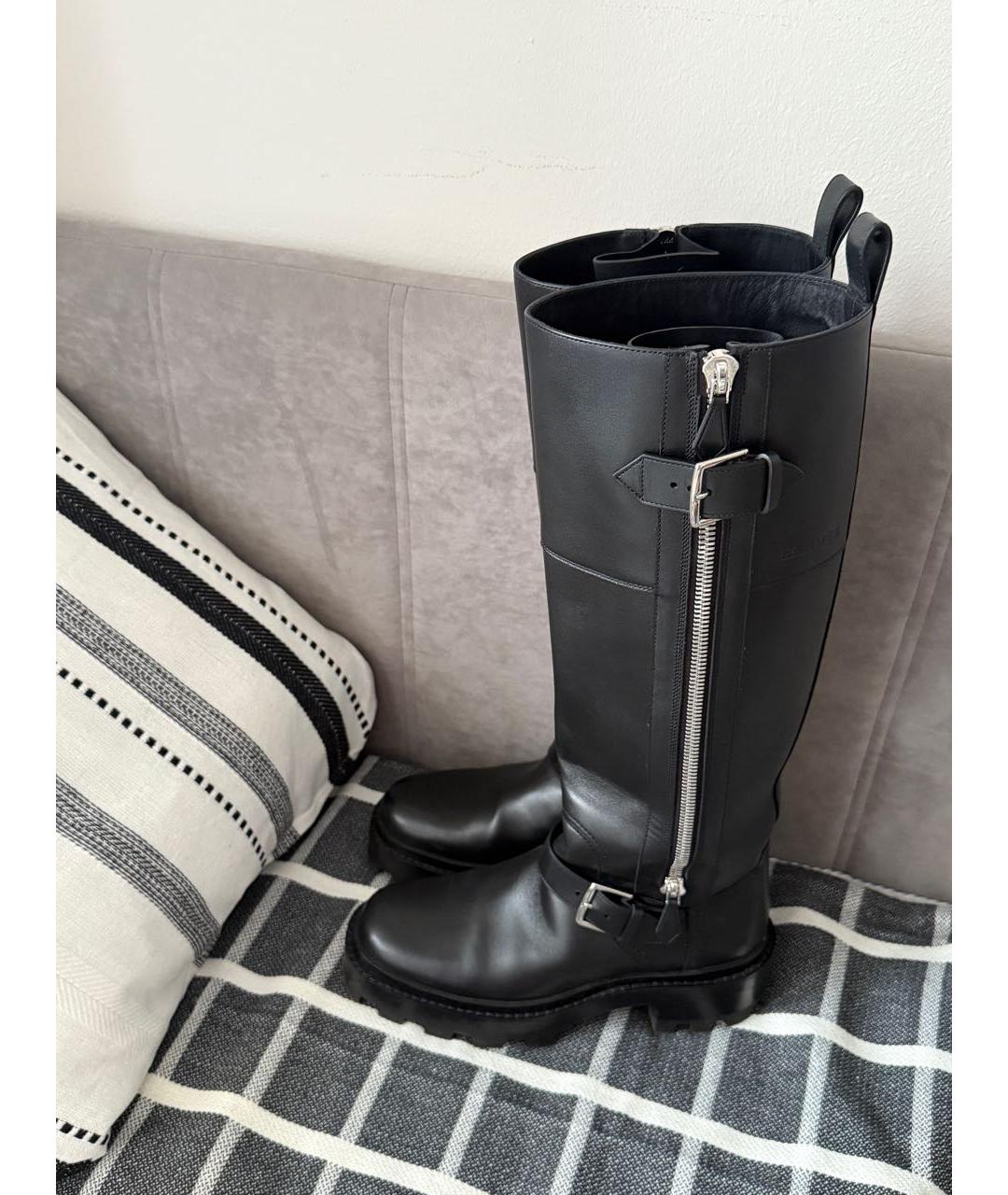 HERMES Черные кожаные сапоги, фото 8