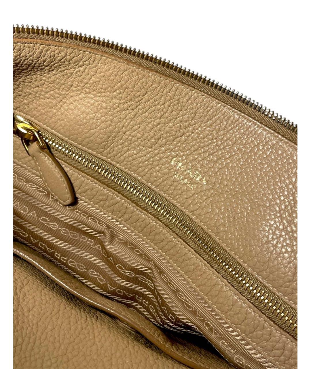 PRADA Бежевая кожаная сумка тоут, фото 5