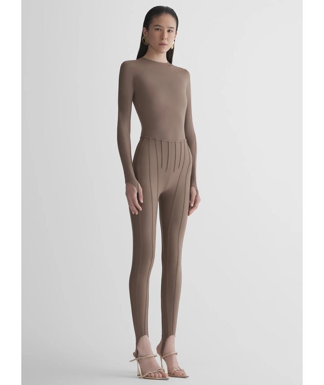 MUGLER Коричневое полиамидовое боди, фото 2