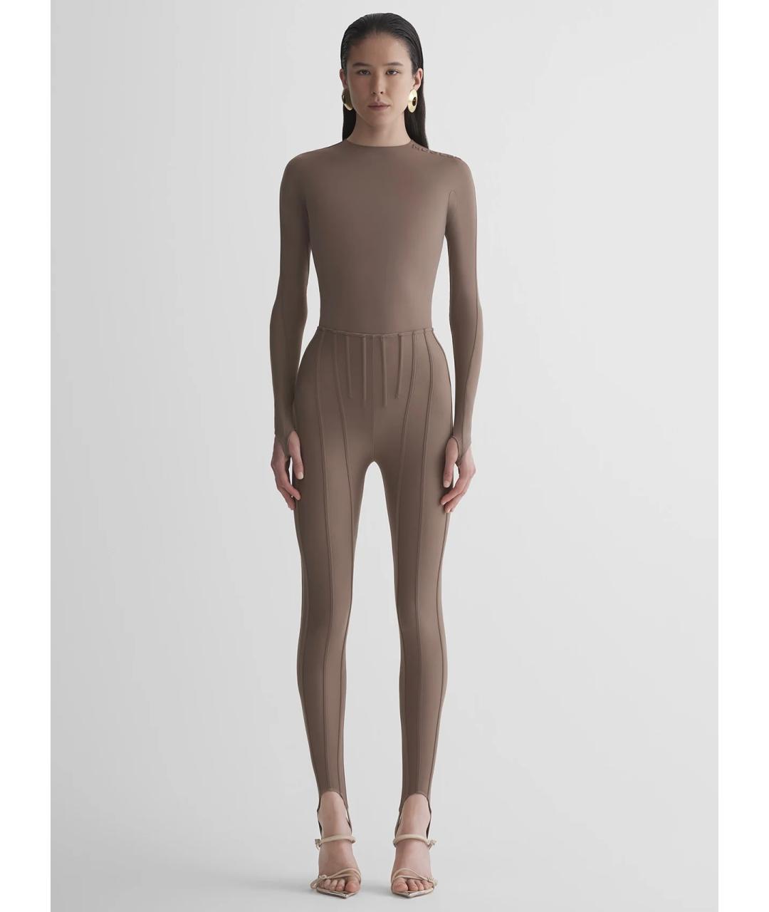 MUGLER Коричневое полиамидовое боди, фото 3