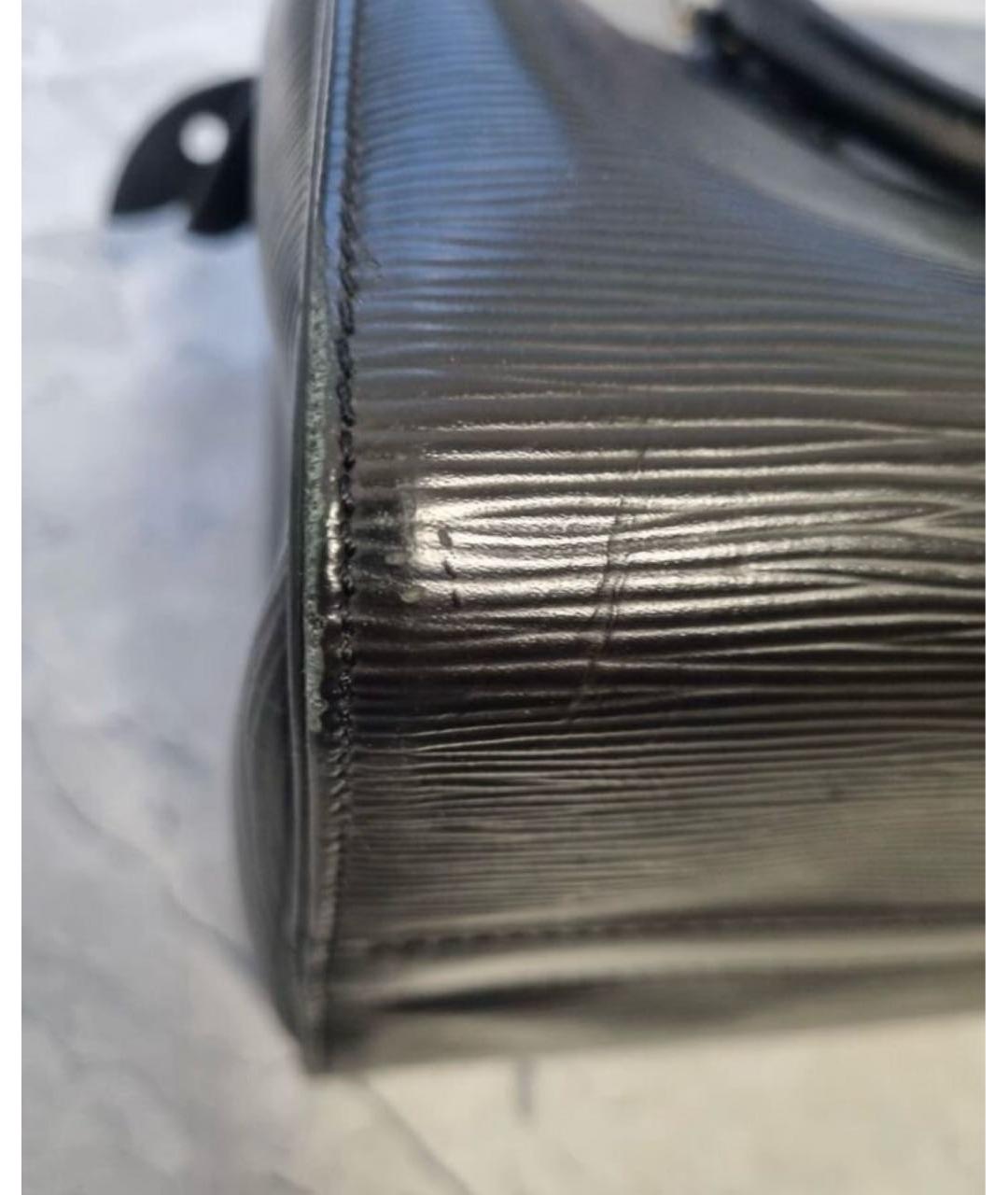 LOUIS VUITTON Черная кожаная сумка с короткими ручками, фото 7