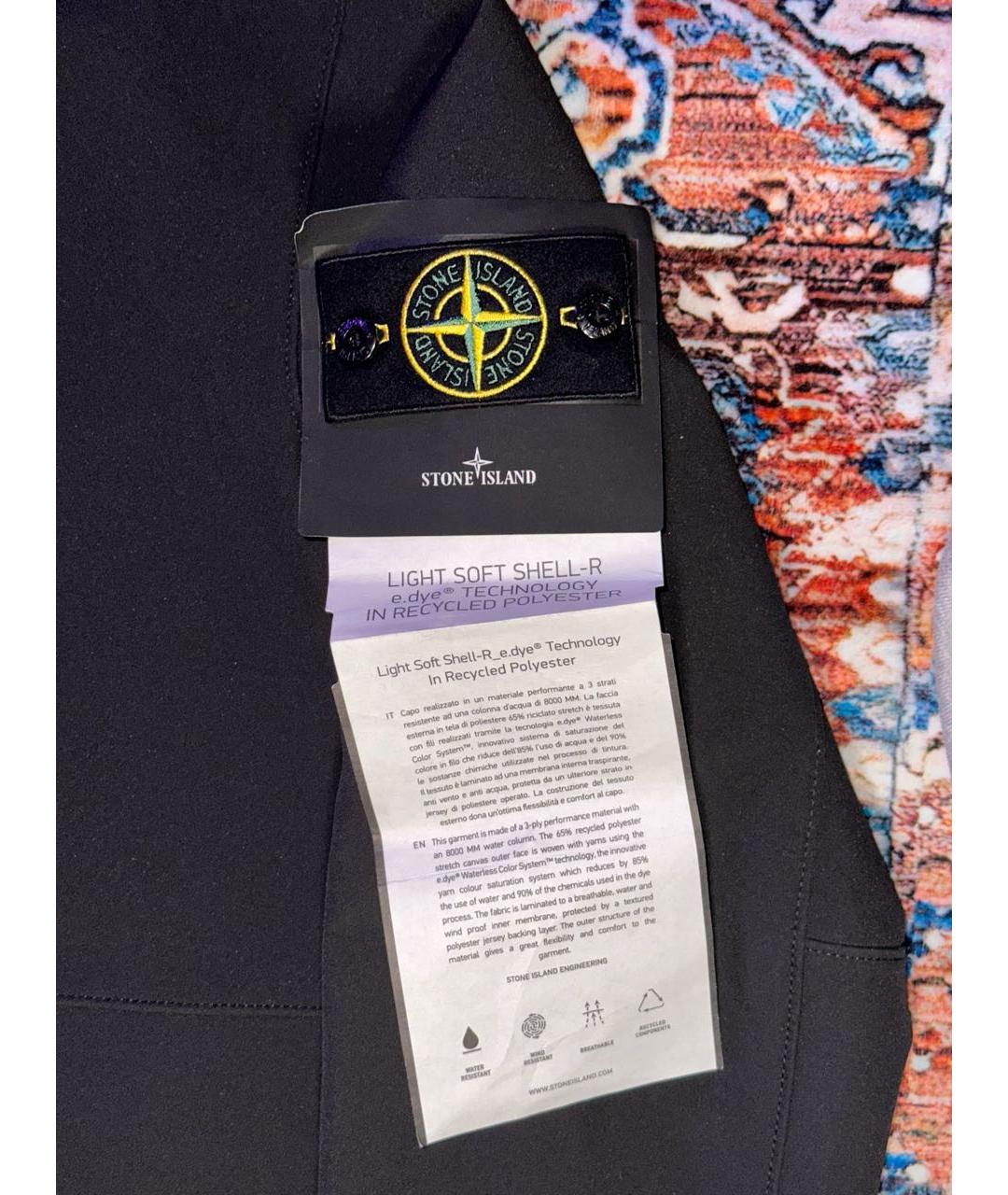STONE ISLAND Черная полиэстеровая куртка, фото 3