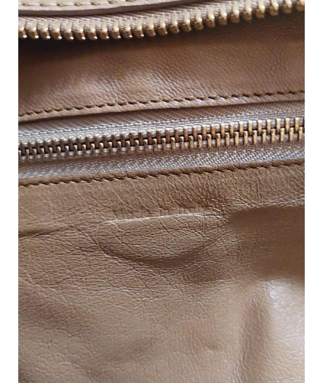 CELINE Бежевая кожаная сумка тоут, фото 6