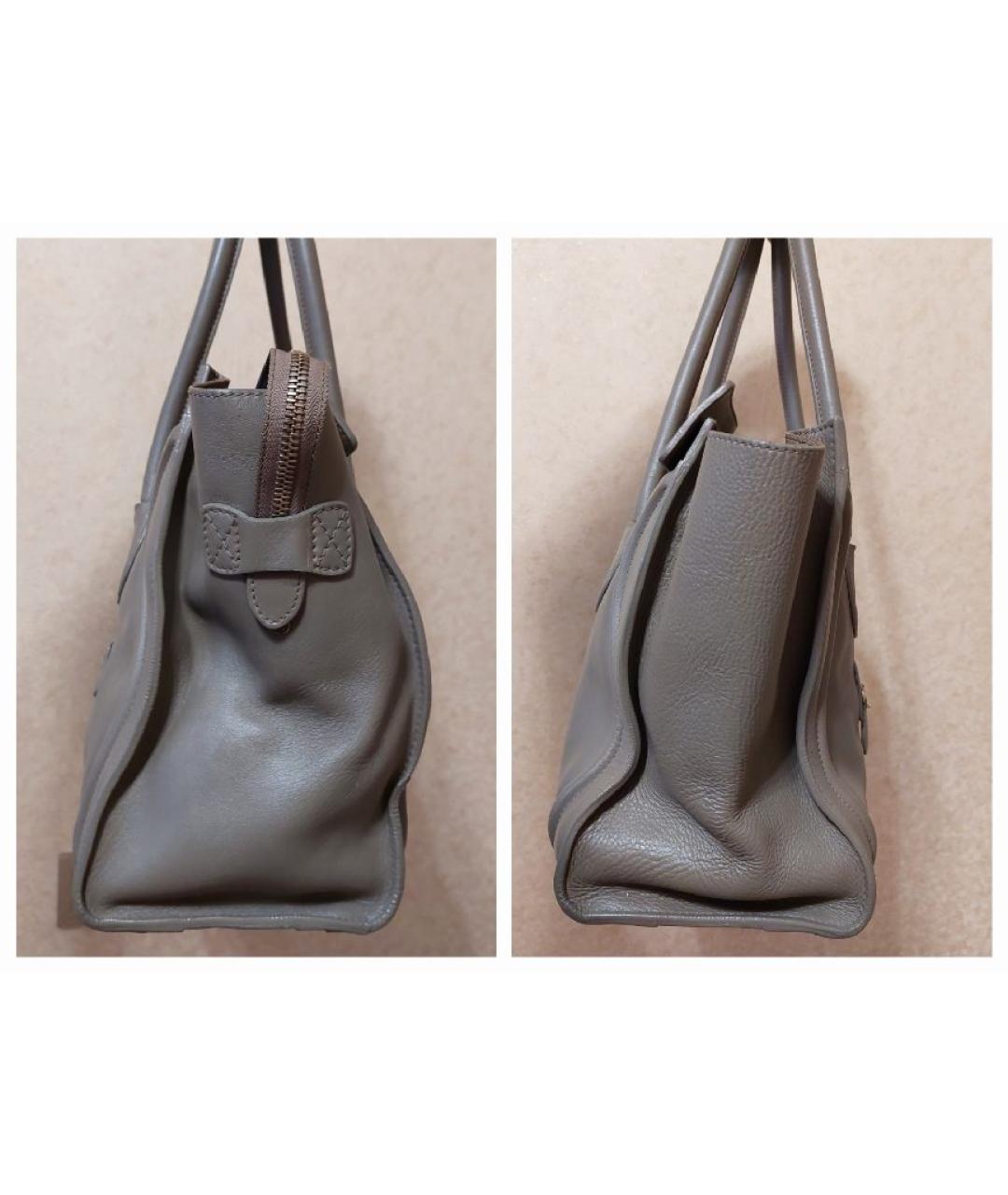 CELINE Бежевая кожаная сумка тоут, фото 5