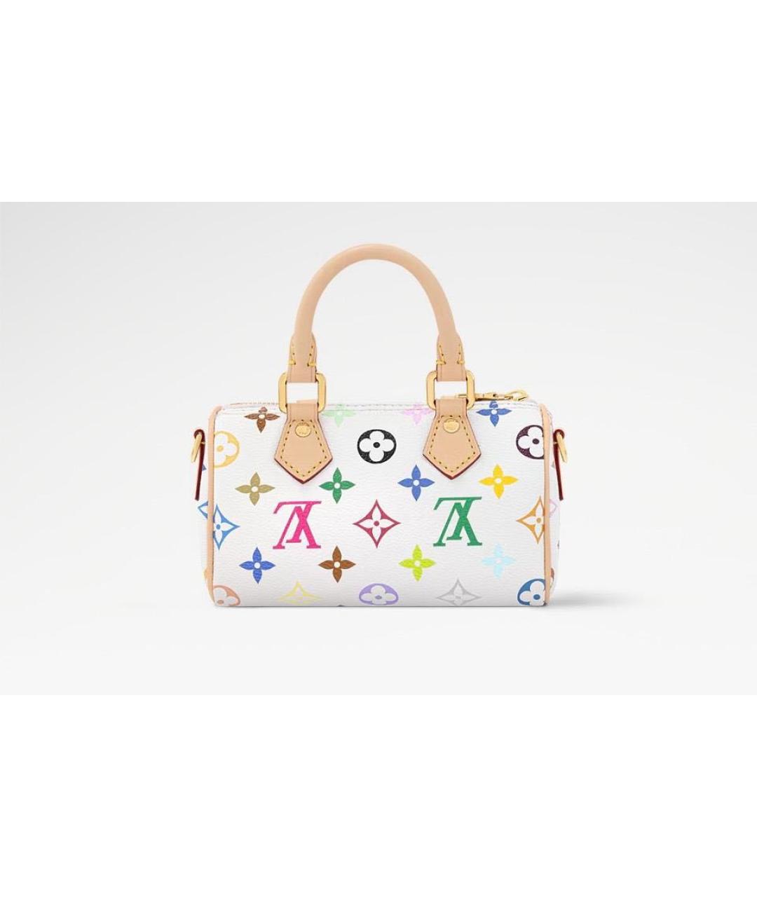 LOUIS VUITTON Белая кожаная сумка с короткими ручками, фото 2