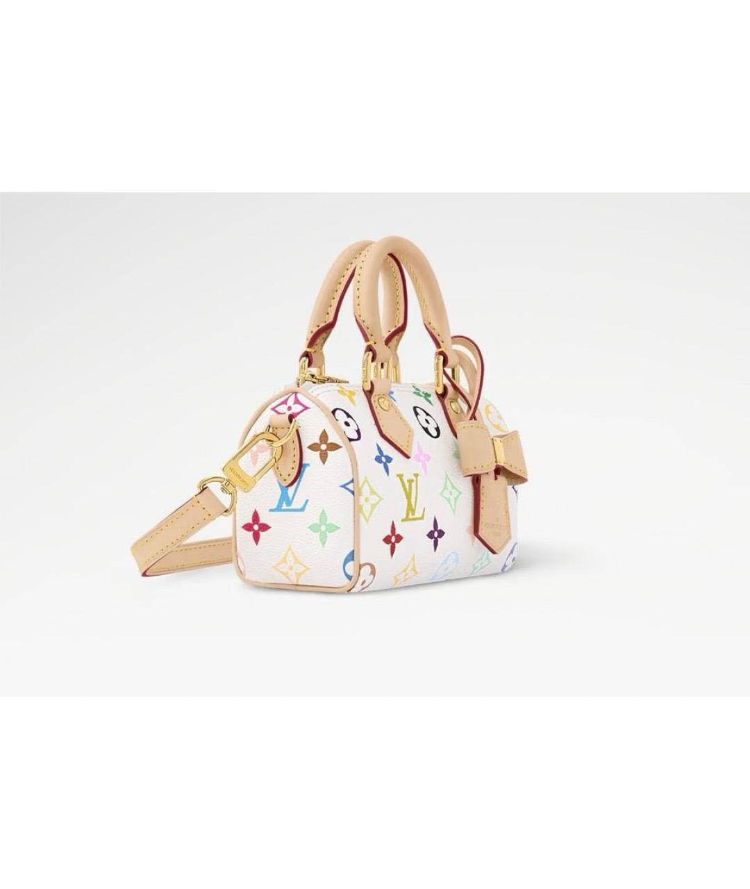 LOUIS VUITTON Белая кожаная сумка с короткими ручками, фото 3