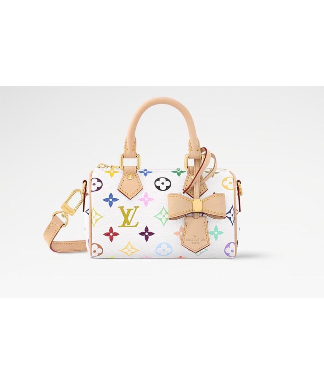 LOUIS VUITTON Белая кожаная сумка с короткими ручками, фото 7