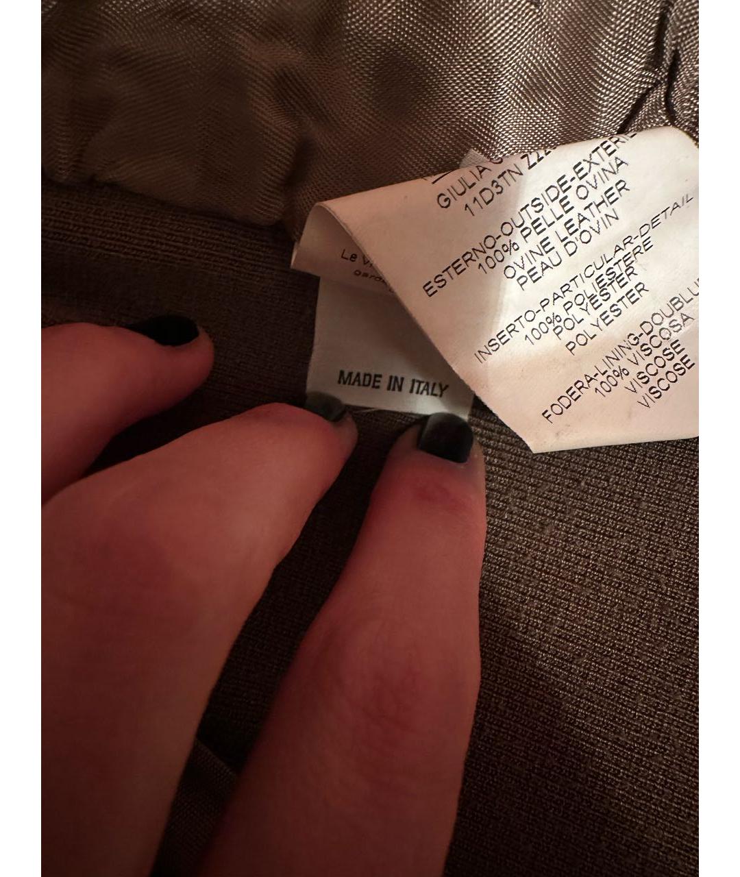 PINKO Антрацитовая кожаная куртка, фото 7