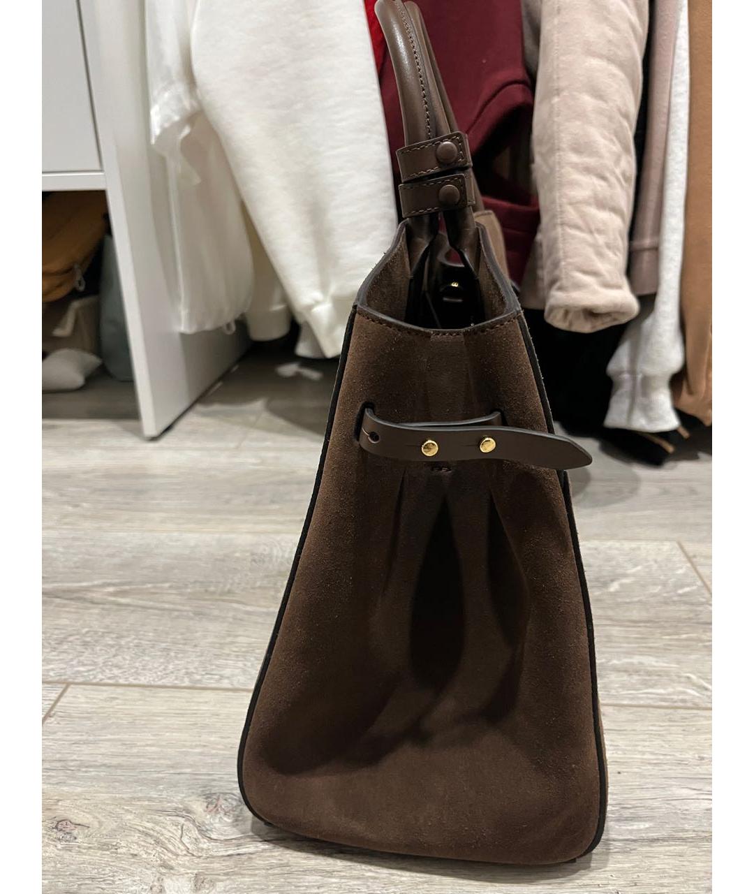 DEMELLIER Коричневая замшевая сумка тоут, фото 2