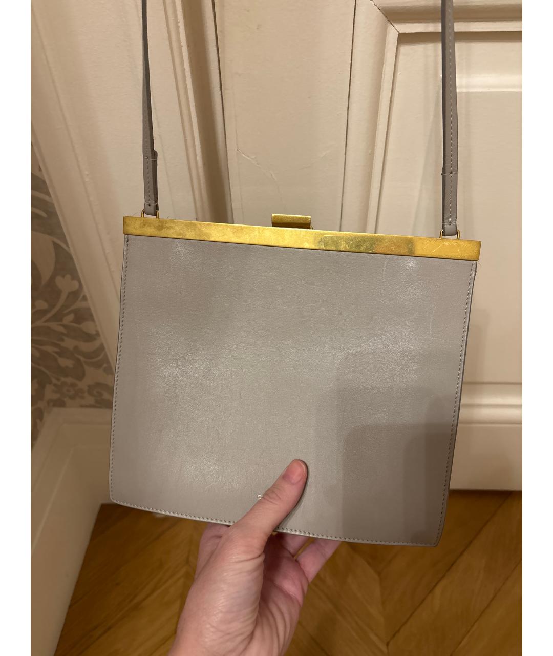 CELINE Серая кожаная сумка через плечо, фото 3