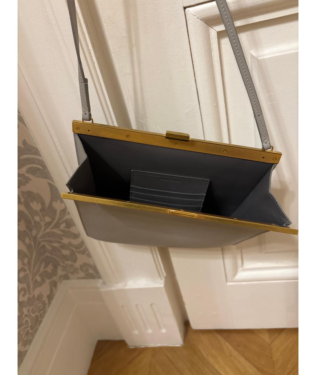 CELINE Серая кожаная сумка через плечо, фото 4