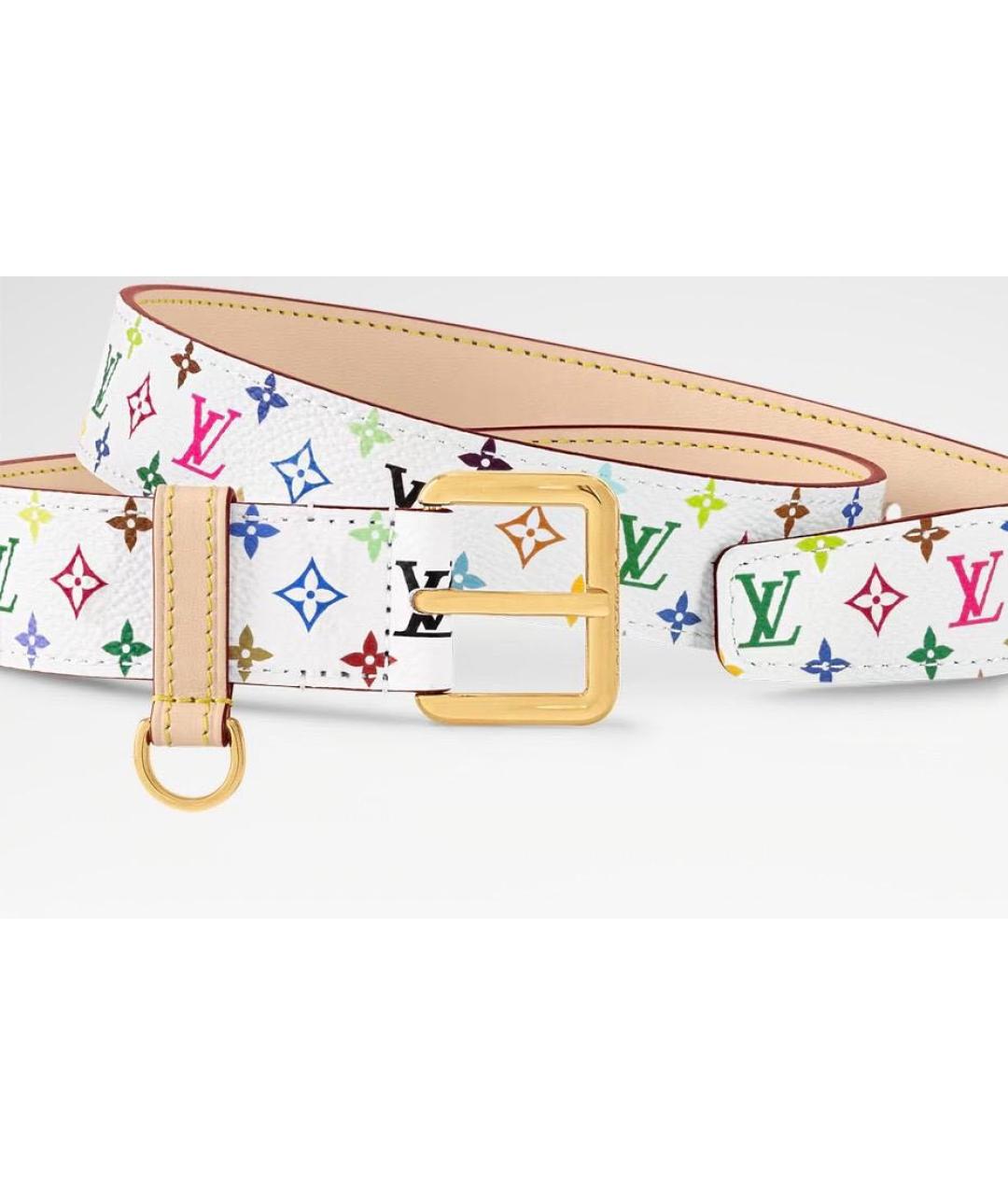 LOUIS VUITTON Белый кожаный ремень, фото 2