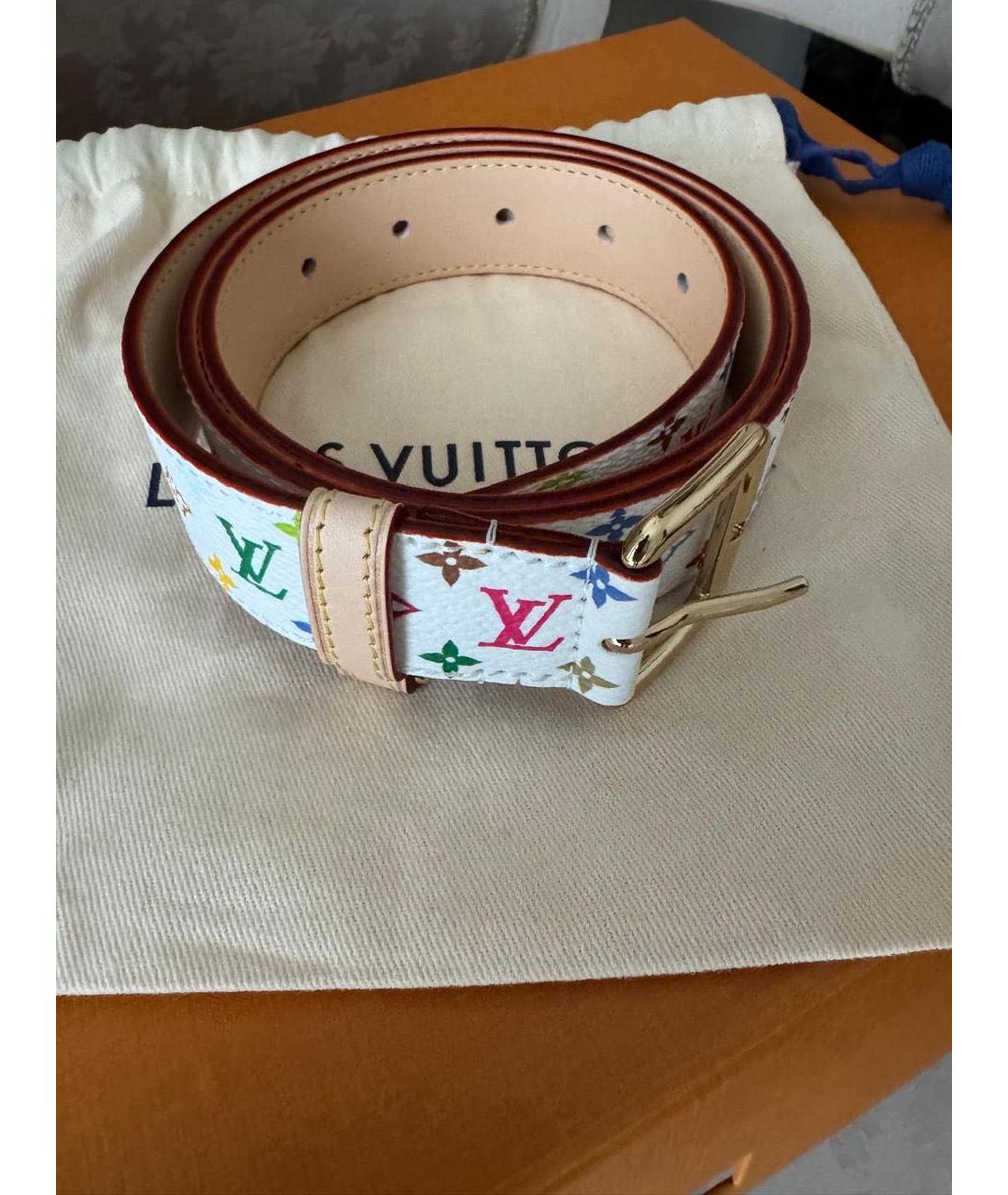 LOUIS VUITTON Белый кожаный ремень, фото 3