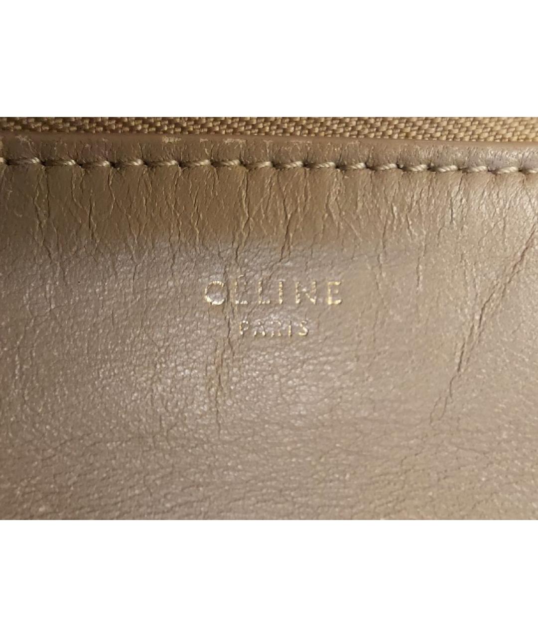 CELINE Бежевая кожаная сумка через плечо, фото 3
