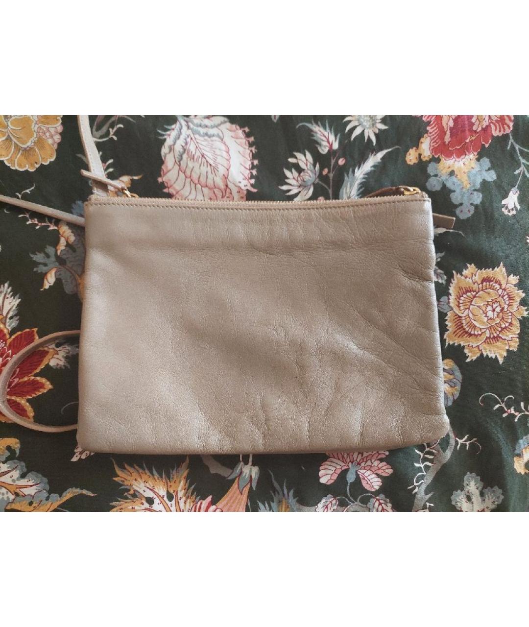 CELINE Бежевая кожаная сумка через плечо, фото 9