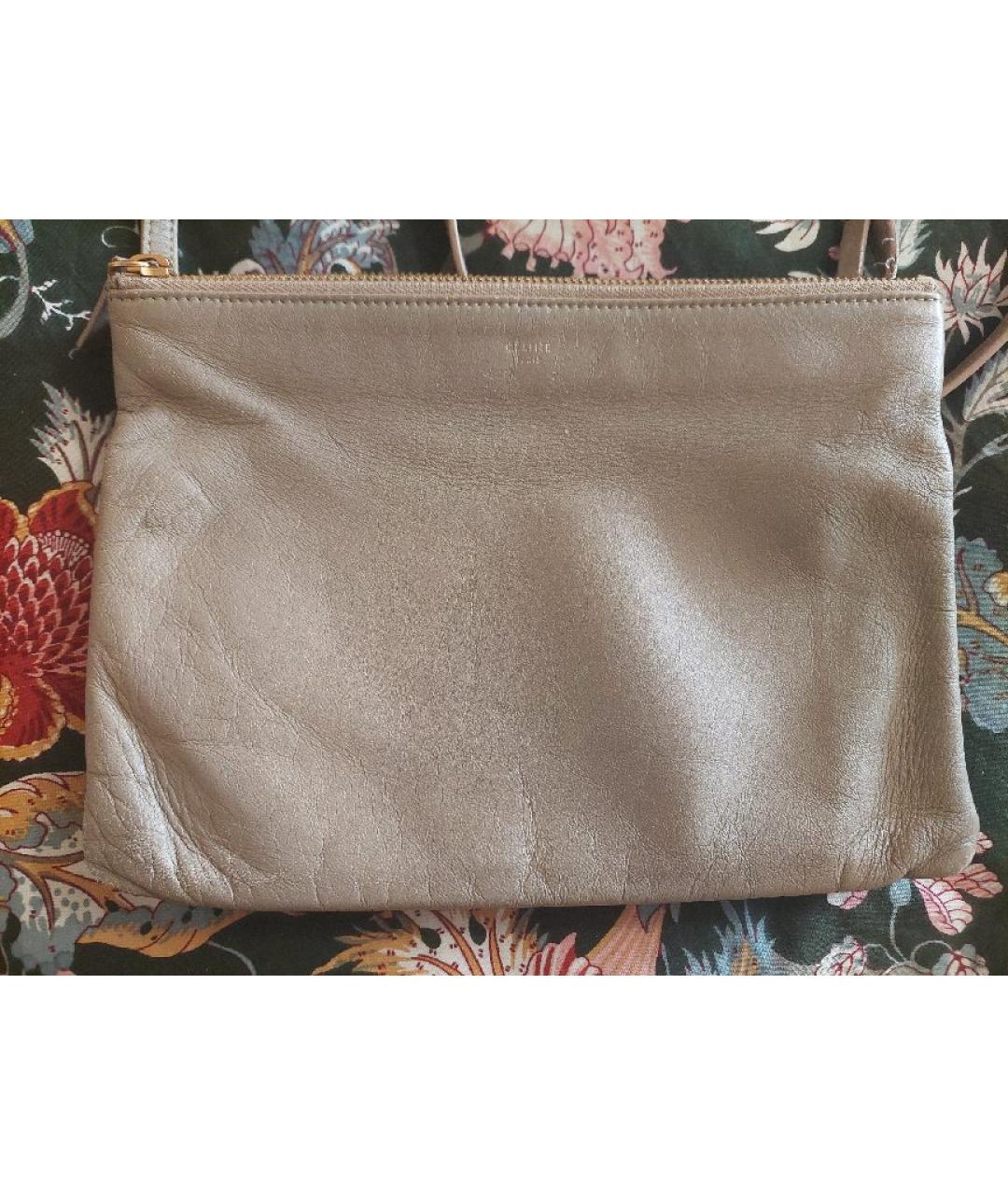 CELINE Бежевая кожаная сумка через плечо, фото 2