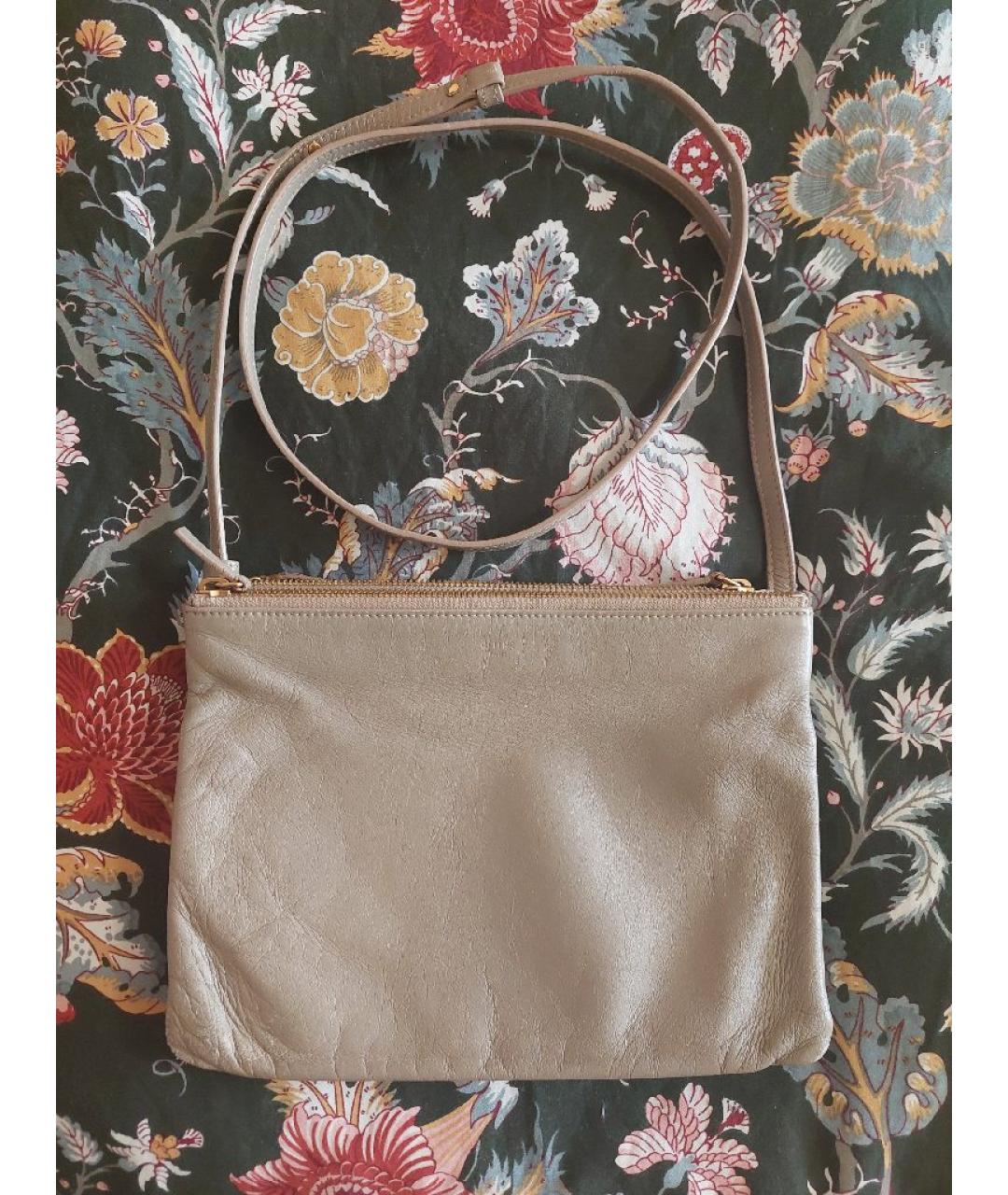 CELINE Бежевая кожаная сумка через плечо, фото 10