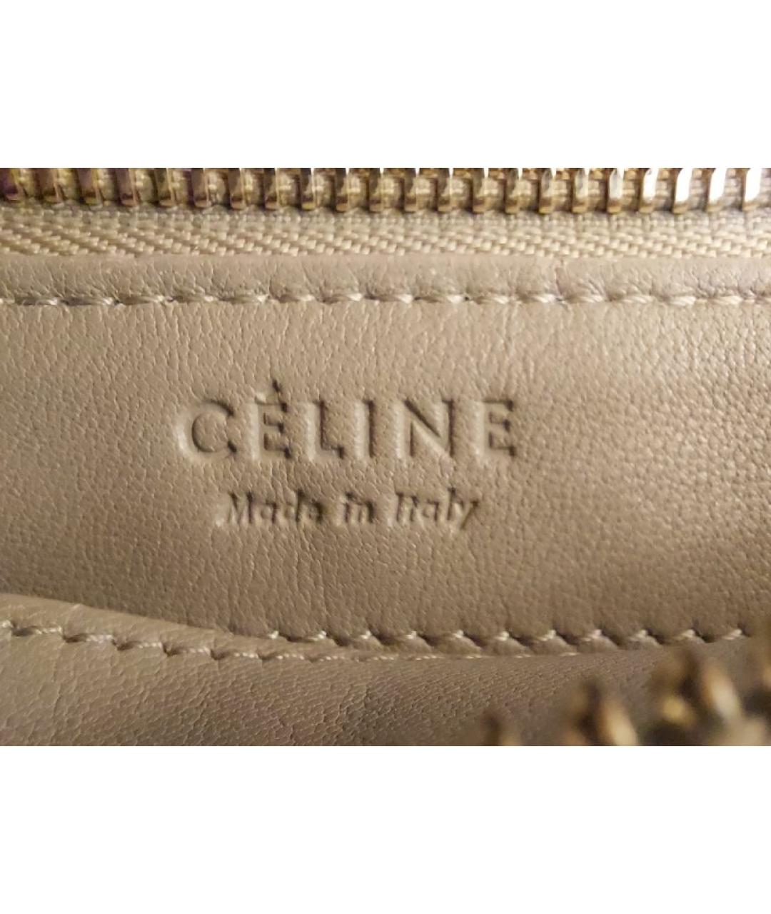 CELINE Бежевая кожаная сумка через плечо, фото 4