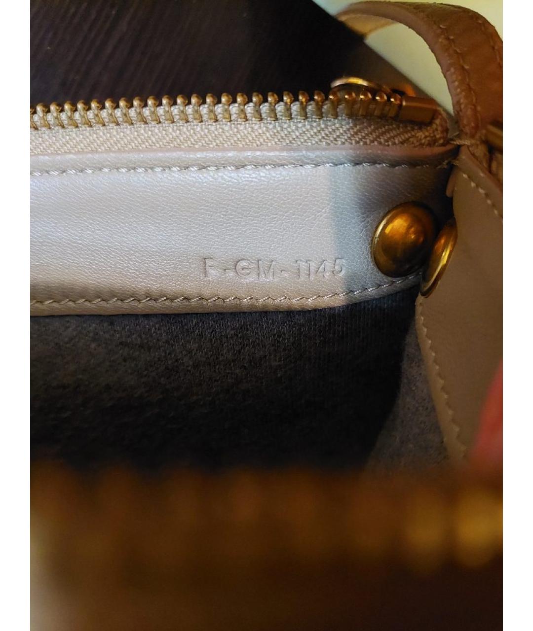 CELINE Бежевая кожаная сумка через плечо, фото 5