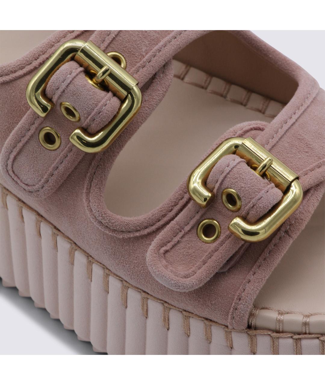 CHLOE Розовые кожаные сандалии, фото 4